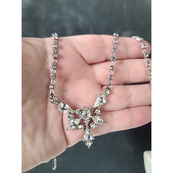 Bogoff Prong Set Clear Rhinestone Adjustable Choker Necklace, Vintage - Picture 5 of 10